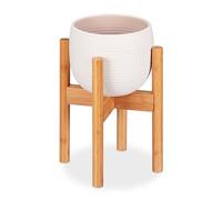 Relaxdays support pour fleurs en bambou, réglage individuel, pour pots jusqu’à 32 cm, présentoir, H: 35,5 cm, naturel, 1 élément