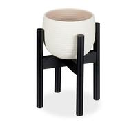 Relaxdays support bambou, réglage individuel, pour pots de fleurs jusqu’à 32 cm, H: 35,5 cm, noir, 1 élément
