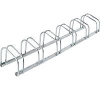 Relaxdays Râtelier pour 6 vélos, jusqu'à 60 mm de Largeur de Pneu, en métal, Garage, Support à Poser au Sol, argenté