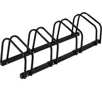 Relaxdays Râtelier pour 4 vélos, jusqu'à 60 mm de Largeur de Pneu, en métal, pour garer, Support à Poser au Sol, Noir