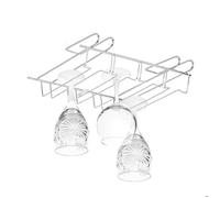 Relaxdays support à verres à vin, Accessoire d’armoire pour 12 verres à pieds, bar, métal, 8,5 x 34,5 x 26 cm, argenté