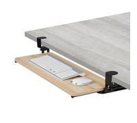 Relaxdays Support Coulissant pour Clavier et Souris, Design Moderne, Montage sans perçage, Plateau 65 x 34 cm, Nature