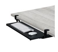 Relaxdays Support coulissant pour clavier et souris, design moderne, montage sans perçage, plateau 65 x 34 cm, noir