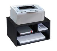 Relaxdays Support d’imprimante Table de travail, 3 compartiments, étagère, aggloméré, petit meuble, HxlxP