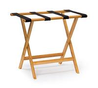 Relaxdays Support de bagages porte-bagages valises bambou 50×60×37,5 cm 4 sangles nature