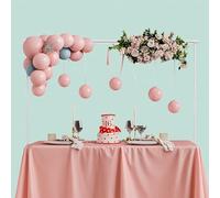 Relaxdays Support de Barre de Table, 2 Rails, réglable, H : 78,5-118 cm, l : 102-260 cm, métal, Arche de décoration de Mariage, Blanc