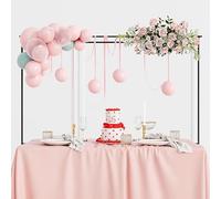 Relaxdays Support de Barre de Table, 2 Rails, réglable, H : 78,5-118 cm, l : 102-260 cm, métal, Arche de décoration de Mariage, Noir