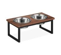 relaxdays Support de gamelle en bois de manguier