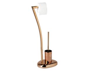 Relaxdays Support de papier-toilette WC brosse