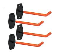 Relaxdays Support de pneus pour Mural, en Set de 4, pour pneus et Jantes jusqu'à 40 kg, en Acier, Orange - Noir