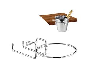 Relaxdays Support de Refroidisseur à Champagne, Lot de 10, pour Refroidisseur à vin avec 18cm de diam. Peu encombrant, Fer,argenté