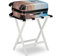 relaxdays Support de valise pliable en blanc