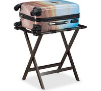 relaxdays Support de valise pliable en marron foncé