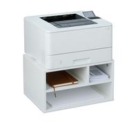 Relaxdays Support d'imprimante, 3 Compartiments Pratiques, H x L x P : 22,5 x 40 x 30 cm, pour Le Bureau, Blanc