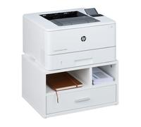 Relaxdays Support d'imprimante, avec 1 tiroir et 2 compartiments, HLP : 22 x 40 x 30 cm, pour le bureau, blanc