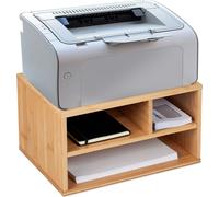 relaxdays Support d'imprimante en bambou Bureau