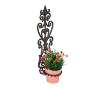 Relaxdays Support Pot de Fleurs, Crochet Plantes, diamètre 14,5 cm, en Fonte, HLP : 54x17x18 cm, Design Antique, Marron