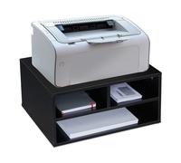 relaxdays Support d’imprimante Table de Travail, 3 Compartiments, étagère, aggloméré, Meuble, HxlxP 22,5 x 47x 40 cm