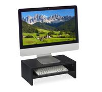 Relaxdays Support Moniteur, rehausseur écran avec tiroir, HlP: 14 x 40 x 23,5 cm, Bureau, Table de Travail