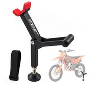 Relaxdays Support Moto, réglable 35-41 cm, Pliable, Noir-Rouge | Roue avant & arrière, base autoajustable, 600 g, protection anti-rayures, sangle, béquille de levage, aluminium anodisé