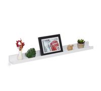 Relaxdays Support pour Photos, 80 cm de Largeur, étagère étroite pour Cadres Photos, Livres & déco, MDF, Tablette, Blanc
