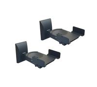 Relaxdays Support Mural pour Enceintes, 2 pcs, pivotant & inclinable, Home cinéma, Salon, Acier, Noir
