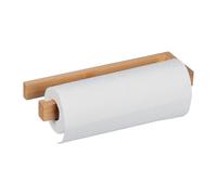 Relaxdays Support Mural pour essuie-Tout, Accessoire en Bambou pour la Cuisine, sans perçage, HxLxP : 3x31x9 cm, Nature