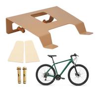Relaxdays Support mural vélo, blanc | 3-en-1, tablette, crochets, jusqu'à 30 kg, 9,5 x 35 x 30,5 cm, acier/bois