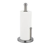Relaxdays Support Non Fixe essuie-Tout, Acier Inoxydable, avec Barre d’arrêt, H x D : 35 x 15 cm, argenté