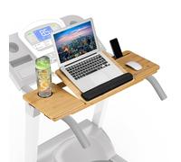 Relaxdays Support Ordinateur pour Tapis de Course, Sangles de sécurité, Repose-Ordinateur pour Boissons, Bambou, Naturel