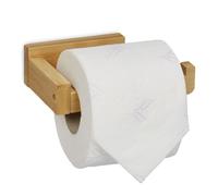 Relaxdays Support Papier Toilette en Bambou, pour Salle de Bains & WC, Mural, Autocollant, HxLxP: 4x14x9 cm, Nature