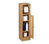 Relaxdays Support Non Fixe pour Papier Toilette, Rangement Salle de Bain, HxLxP: 80x20,5x21 cm, Aspect Bois, Marron