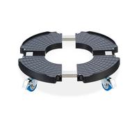 Relaxdays Support plantes sur roues extensible Ø 40–57,5 cm, 200 kg, gris foncé