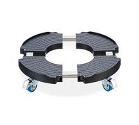 Relaxdays Support Plantes, Extensible, diamètre 40-57,5 cm, Plastique, Max. 200 kg, intérieur & extérieur, Gris foncé