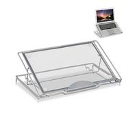Relaxdays Support Pliable pour Ordinateur Portable et Tablette jusqu'à 14" 3 Angles en Maille d'acier