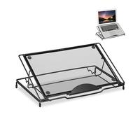 Relaxdays Support Pliable pour Ordinateur Portable et Tablette jusqu'à 14" 3 Angles en Maille d'acier