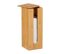 Relaxdays Support pour 4 Rouleaux de Papier Toilette, en Bambou, Non Fixe, H x L x P : 40,5 x 15 x 15 cm, Nature