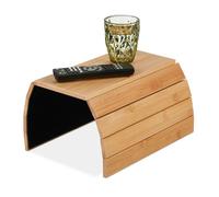 Relaxdays Support pour accoudoir, bambou, tablette pour canapé ou fauteuil, LxP: 48x32 cm, repose-boissons, nature