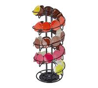 Relaxdays Support pour Capsules, 32 dosettes, pivotant, Rangement en métal, H x D : 41 x 17 cm, Noir