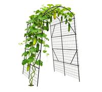 Relaxdays Support pour concombres Arceau métal+Filet, Noir/Vert | Légumes: haricots/pois/raisins HxlxP 230 x 140 x 198 cm