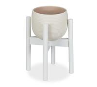 Relaxdays Support à plantes réglable blanc
