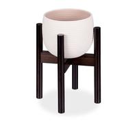 Relaxdays support pour fleurs en bambou, réglage individuel, pour pots de fleurs jusqu’à 32 cm, H: 35,5 cm, marron