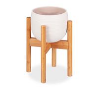 Relaxdays support pour fleurs en bambou réglage individuel pour pots jusqu’à 32 cm présentoir H: 35 5 cm naturel