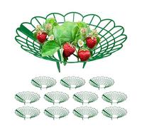 Relaxdays Support pour Fraises, Set de 12, Protection Contre Les limaces, Plastique, Treillis Anti-pourriture, Vert