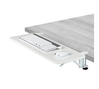 Relaxdays Support pour Le Clavier ou la Souris, Design Moderne, Rabattable, Montage Facile, Plateau 65 x 24 cm, Blanc