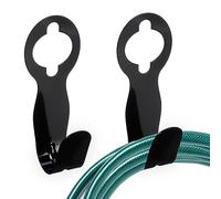 Relaxdays Support pour Le Tuyau d’arrosage de 30 m, Lot de 2, Mur ou Robinet, H x L x P : 23 x 9 x 9 cm, Noir
