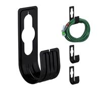 Relaxdays Support pour Le Tuyau d’arrosage de 30 m, Lot de 4, Mur ou Robinet, H x L x P : 22 x 7,5 x 10 cm, Noir