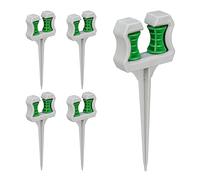 Relaxdays Support pour Le Tuyau d’arrosage, en Lot de 5, Forme Pointue, H x L x P : 26 x 10 x 3,5 cm, Gris et Vert