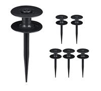 Relaxdays Support pour Le Tuyau d’arrosage, en Lot de 6, Forme Pointue, Plastique, H x L : env. 24 x 9 cm, Noir