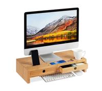 Relaxdays Support pour moniteur avec 2 tiroirs
